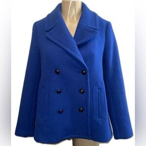 Banana Republic Wool Swing Peacoat Cobalt Blue XS NWOT